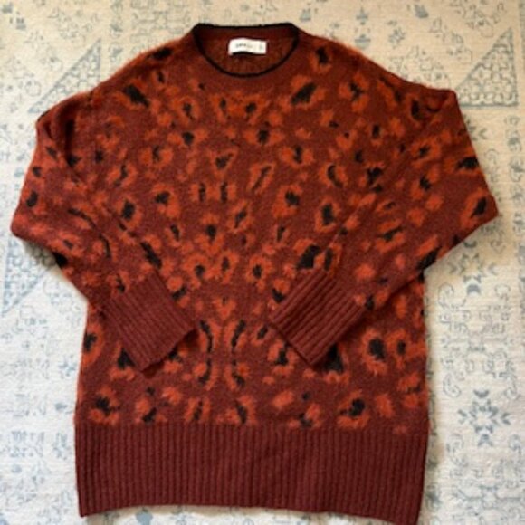 🧡3/15 Zara  Knit Animal Print Oversized Soft Feel Sweater Women's S - Picture 2 of 9
